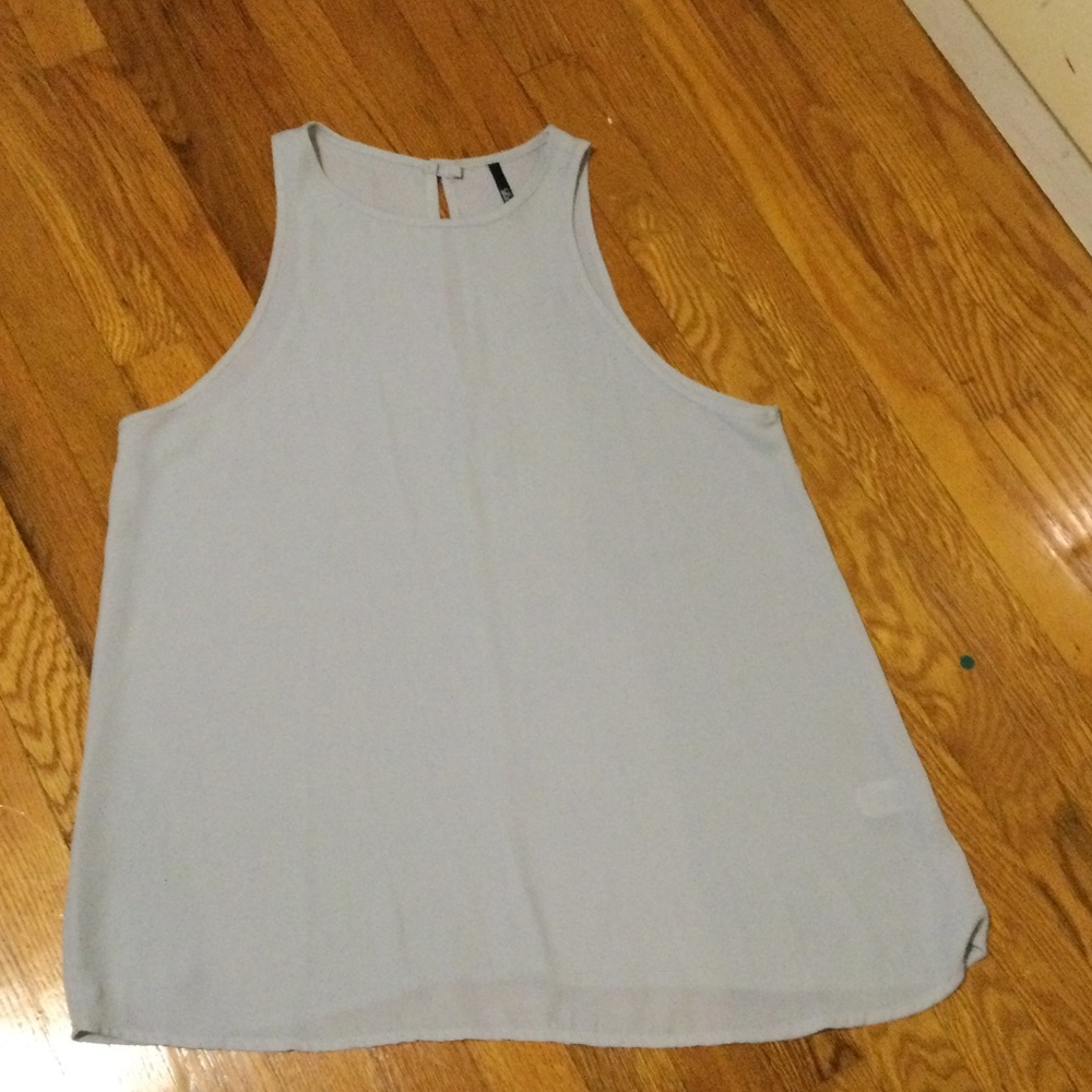 Women's Sleeveless Semi-Sheer Top - Light Gray